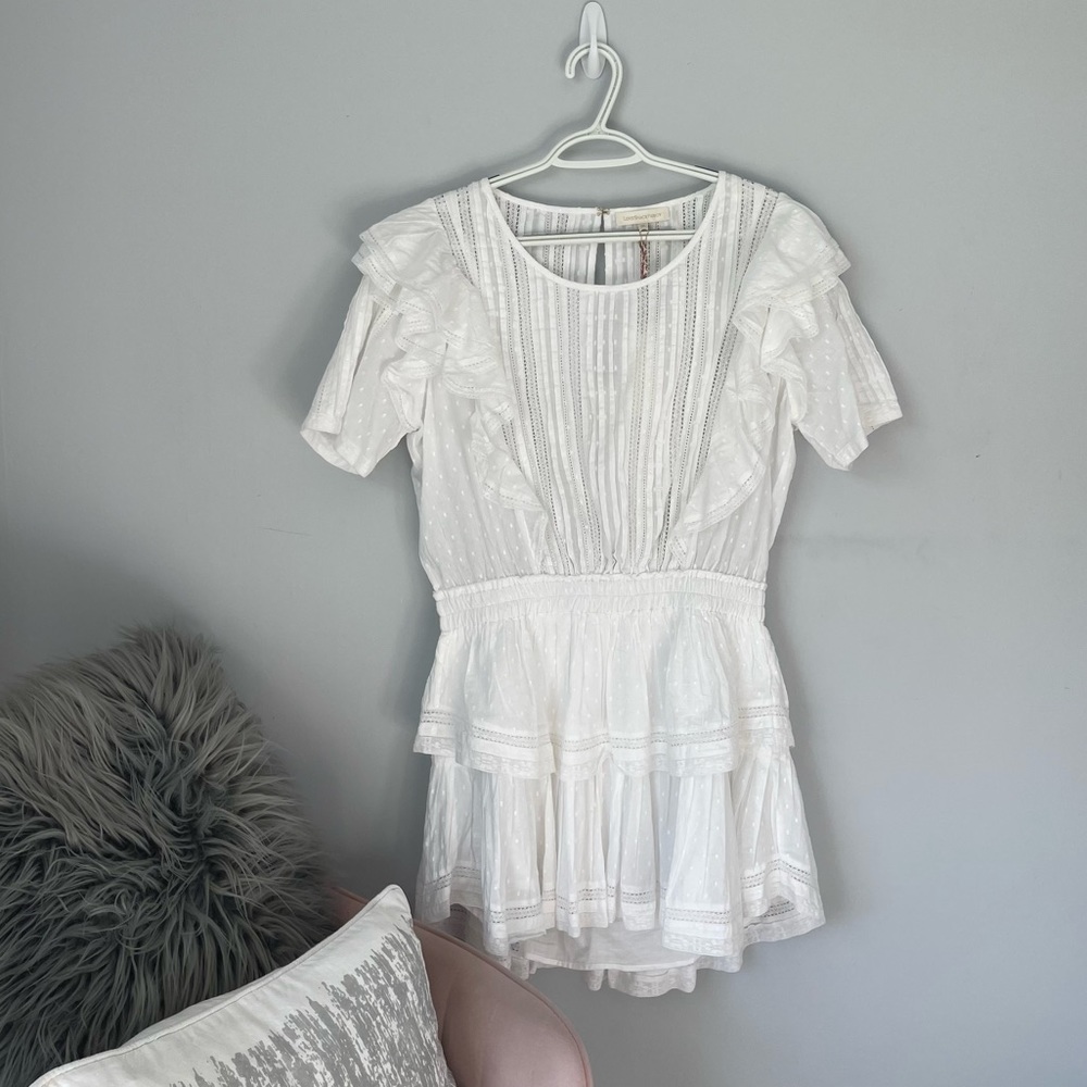 LoveShackFancy Natasha Dress White — Size XL